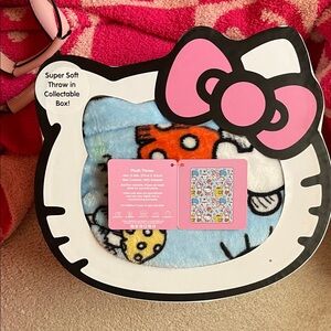 Hello Kitty Plush Throw - Blue and Pink